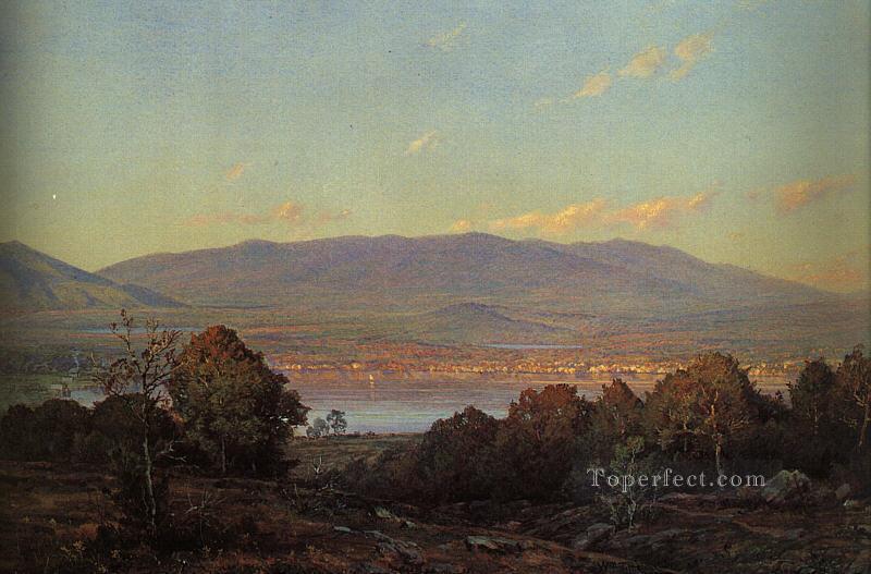 Sundown at Centre Harbor New Hampshire scenery William Trost Richards Landscape Oil Paintings